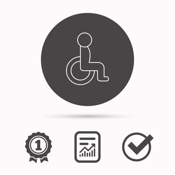 Disabled person icon. Human on wheelchair sign. — Stock Vector