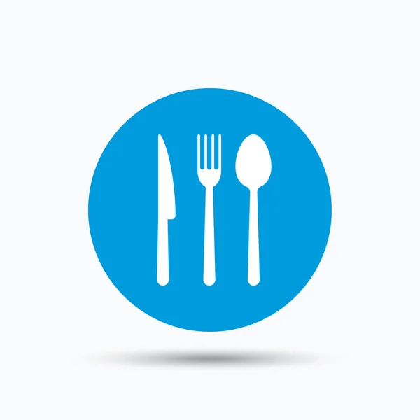 Fourchette, couteau et cuillère icônes. Panneau couverts . — Image vectorielle
