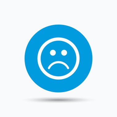 Üzgün smiley simgesi. Kötü geribildirim işareti.