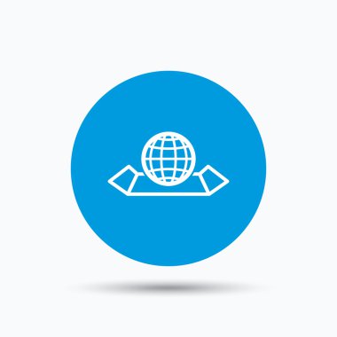 Dünya harita simgesi. Küre işareti.