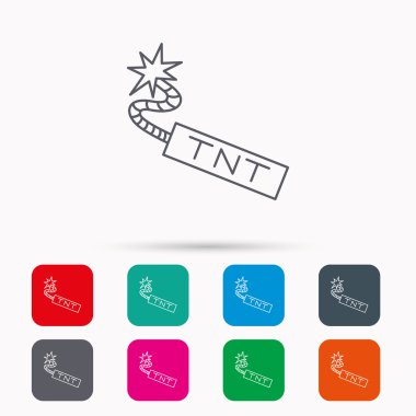 TNT dinamit simgesi. Bomba patlama işareti.