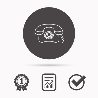 Retro telefon simgesi. Eski telefon işareti.