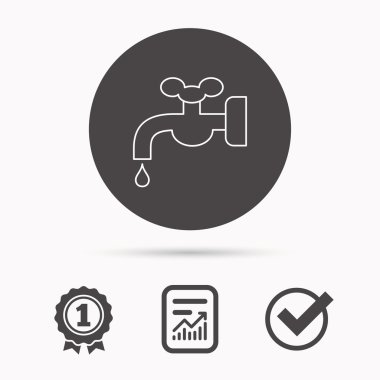 Su kaynağı simgesi. Damla işaretiyle vinç.