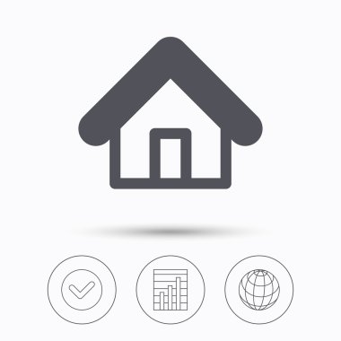 Ev simgesini. Ev bina oturum.