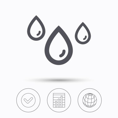 Su damla simgesi. Yağmurlu hava işareti.