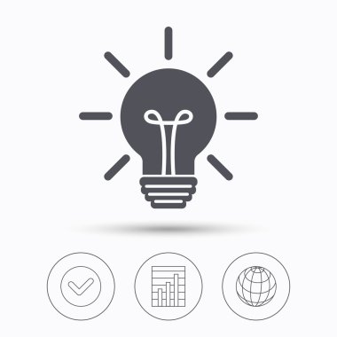 Ampul simgesi. Lamba aydınlatma işareti.