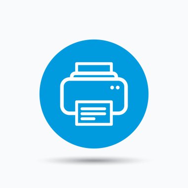 Yazıcı simgesi. Baskı teknolojisi işareti Makaleler.