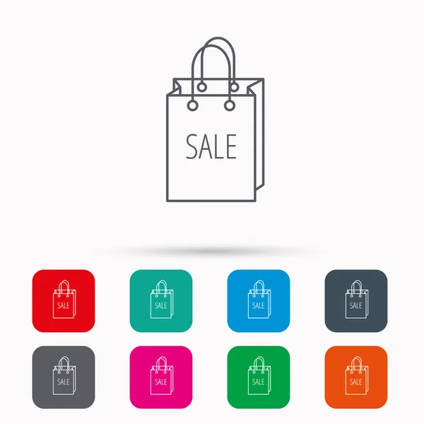 Verkauf Einkaufstüten Ikone. Rabatt-Handtaschenschild. — Stockvektor