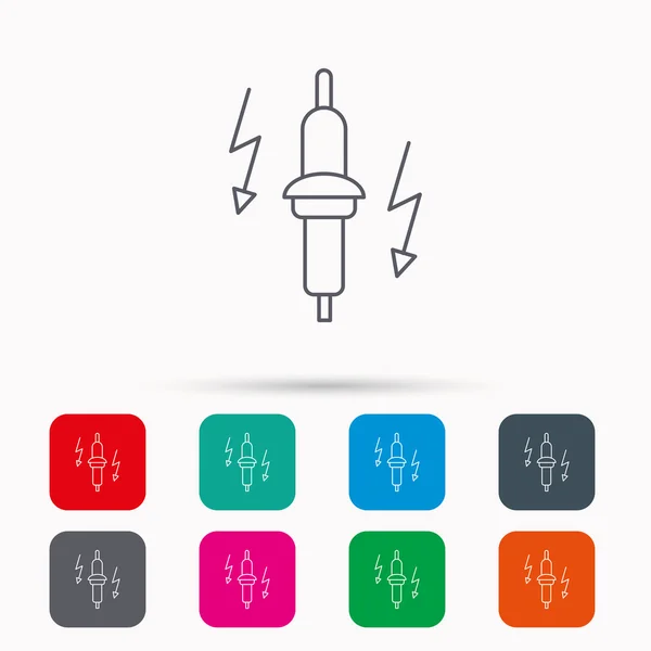 Spark plug icon. Car electric part sign. — Stock Vector