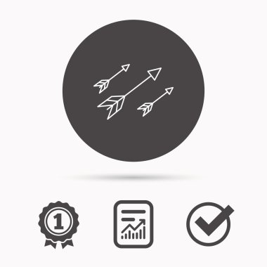 Yay okları simge. Avcılık Spor ekipman işareti.