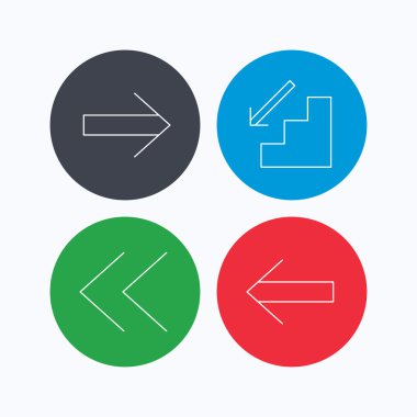 Oklar simgeler. Aşağıda, sonraki lineer işaretler.