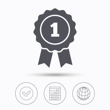 Kazanan madalya simgesi. Ödülü amblemi işareti.