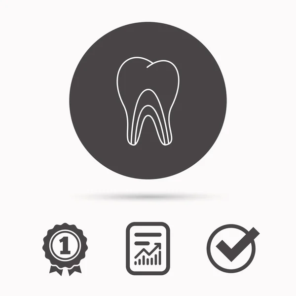 Dentinal tubules 아이콘입니다. 치아 약 기호. — 스톡 벡터