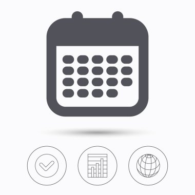 Takvim simgesini. Olaylar uyarı mektubu işareti.