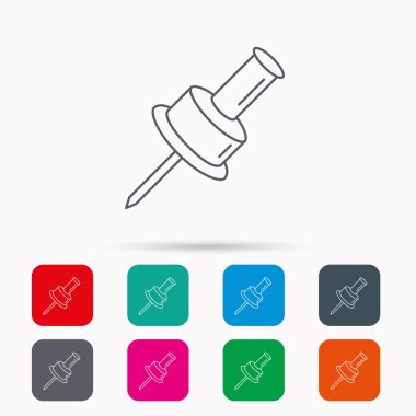 Raptiye simgesini. PIN aracı işareti.