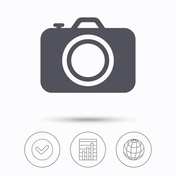 카메라 아이콘입니다. 전문적인 photocamera 기호. — 스톡 벡터