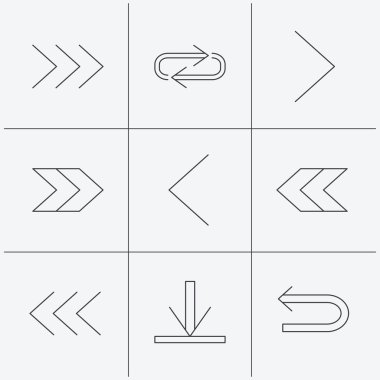 Oklar simgeler. Download, lineer işaretler tekrar.