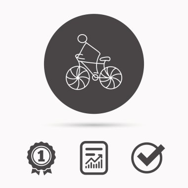 Bisikleti spor idolü. Bisiklet Yarışı işareti.