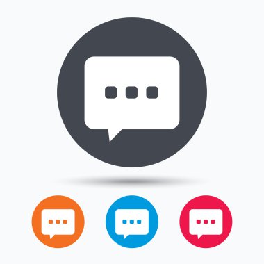 Sohbet simgesi. Konuşma balonu işareti.