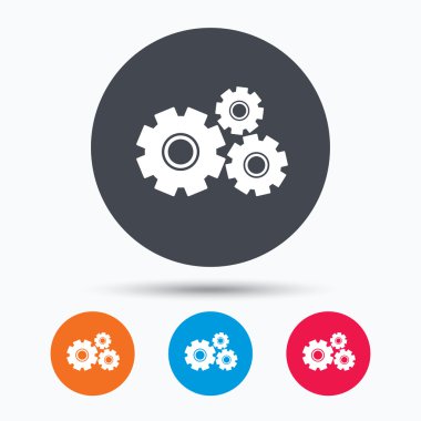 Cogwheels simgesi. Onarım hizmeti işareti.