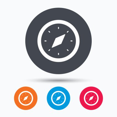 Pusula simgesini. Navigasyon cihazı işareti.