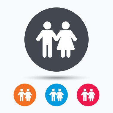 Çift simgesi. Geleneksel genç aile işareti.