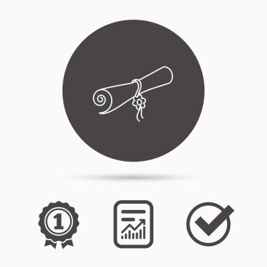 Diploma simgesi. Mezuniyet belge işareti.