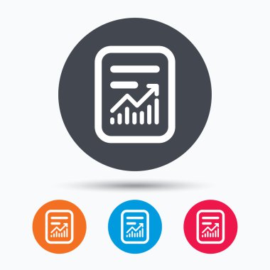 Rapor dosya simgesi. Belge sayfası istatistikleri ile.