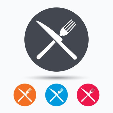 Çatal ve bıçak simgeler. Çatal bıçak takımı işareti.