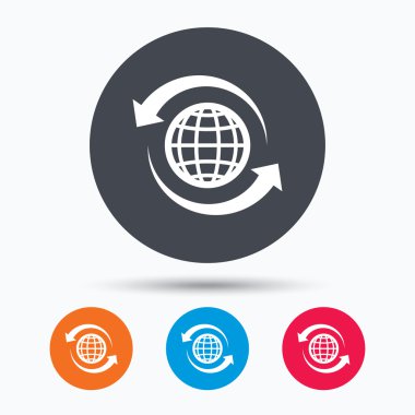 Küre simgesi. Dünya ya da Internet işareti.