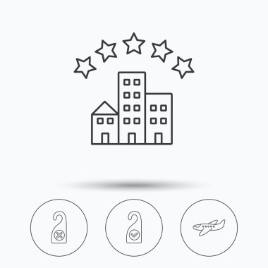 Otel, uçak ve simgeler rahatsız etmeyin.