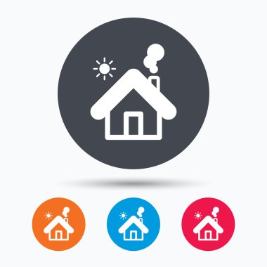 Ev simgesini. Ev bina oturum.