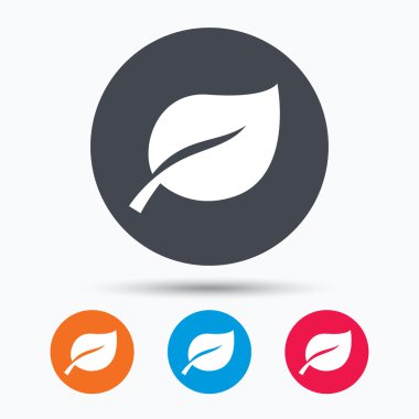 Yaprak simgesi. Taze organik ürün işareti.