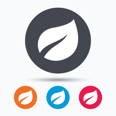 Yaprak simgesi. Taze organik ürün işareti.