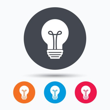 Ampul simgesi. Lamba aydınlatma işareti.