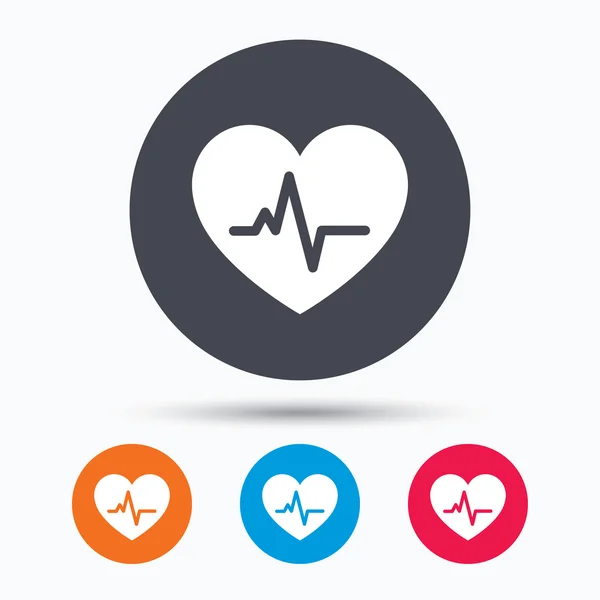 Heartbeat icon. Cardiology symbol. — Stock Vector