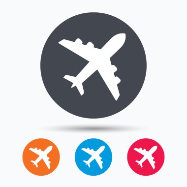 Uçak simgesi. Uçuş taşıma işareti.