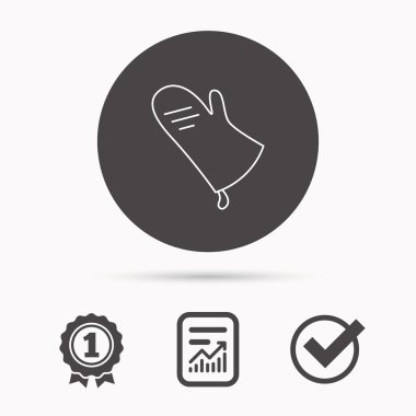 Potholder simgesi. Mutfak koruma eldiven işareti.