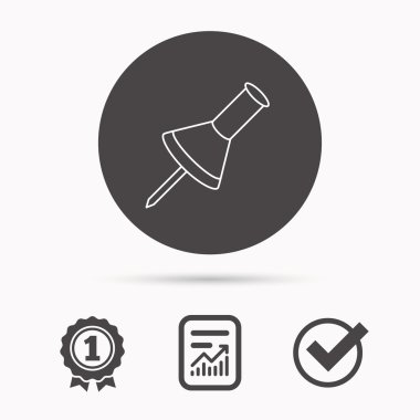 Raptiye simgesini. PIN aracı işareti.