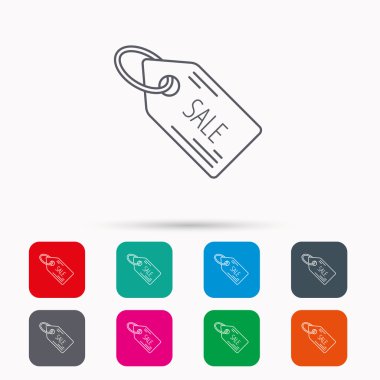 Satılık alışveriş bir ses etiketi simgesi. Etiket işareti indirim.