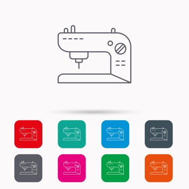 Dikiş makinesi simgesi. Nakış işareti.