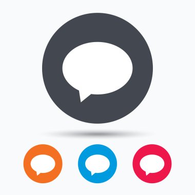 Konuşma balonu simgesinin. Sohbet işareti.