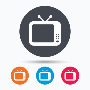 TV simgesi. Retro televizyon işareti.