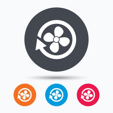 Havalandırma simgesi. Hava havalandırma veya fan işareti.