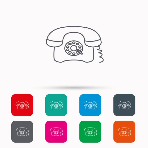 Retro telefoonpictogram. Oude telefoon teken. — Stockvector