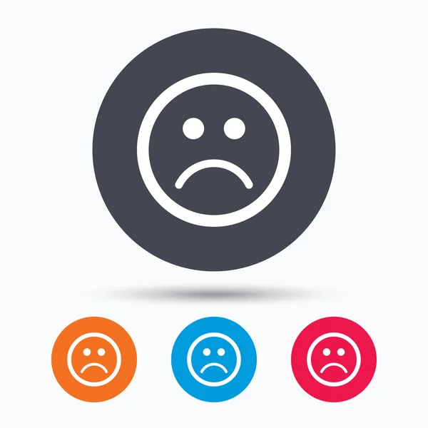 Triste icona sorridente. Segnale di feedback negativo . — Vettoriale Stock