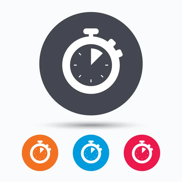 Stopwatch pictogram. Timer of klok apparaat teken. — Stockvector