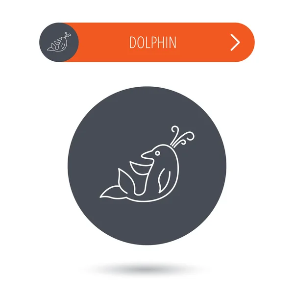 Icono del delfín. Signo de mamífero cetáceo . — Archivo Imágenes Vectoriales