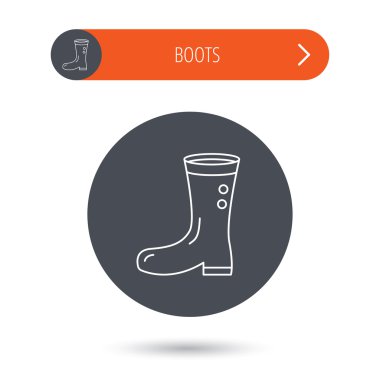 Çizmeler simgesi. Bahçe kauçuk ayakkabı işareti.