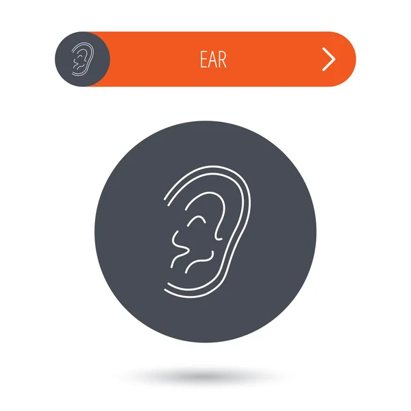 Ícone do ouvido. Ouvir ou ouvir sinal . —  Vetores de Stock